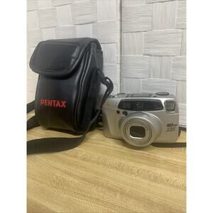 Pentax IQZoom 160 35mm Point & Shoot Camera w/Soft Case Parts Only Not Working